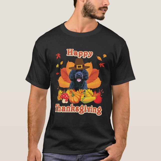 Happy Thanksgiving Portuguese Water Dog I m Thankf T Shirt (Framsida)