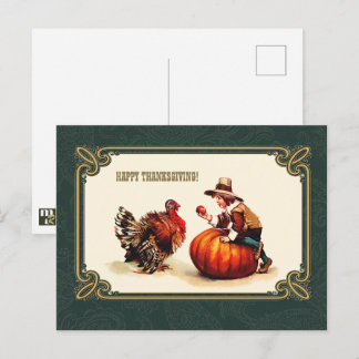 Happy thanksgiving. Postkort för vintagens utformn Vykort