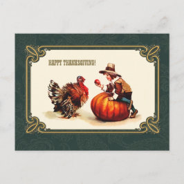 Happy thanksgiving. Postkort för vintagens utformn Vykort