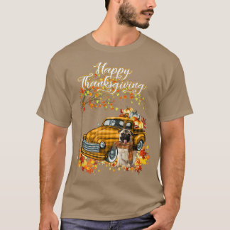Happy thanksgiving Pug Hund höstfällning Tr T Shirt