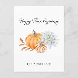 Happy thanksgiving Pumpkin Fall Elegant Vykort