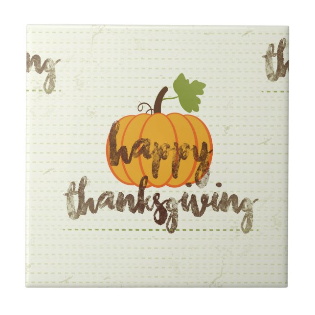 Happy thanksgiving pumpkin kakelplatta (Framsidan)