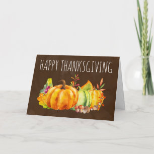 Happy thanksgiving Pumpkin Löv och grönsaker Kort