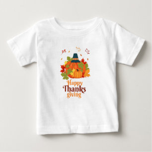 Happy thanksgiving Pumpkin med hattämnen och Löv T Shirt