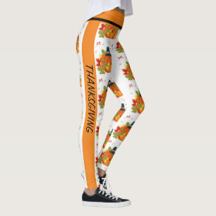 Happy thanksgiving Pumpkin med hattar Leggings