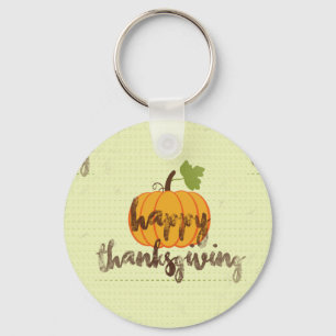 Happy thanksgiving pumpkin nyckelring