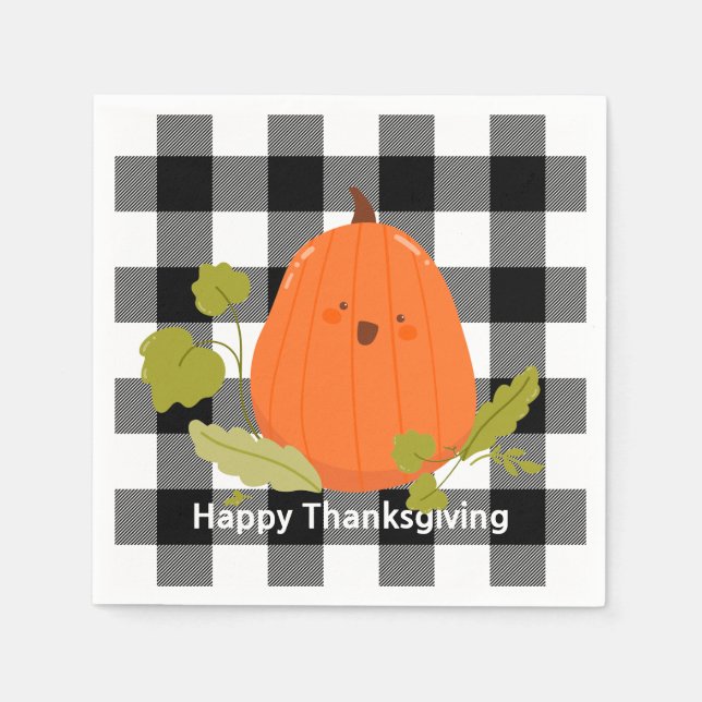 Happy thanksgiving Pumpkin på Play Napkins Pappersservett (Framsidan)