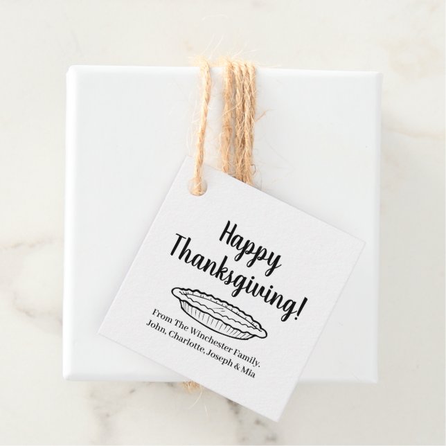 Happy thanksgiving pumpkin paj anpassningsbar  söt gåvor etiketter (På plats)