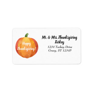 Happy thanksgiving Pumpkin Returadress Adressetikett