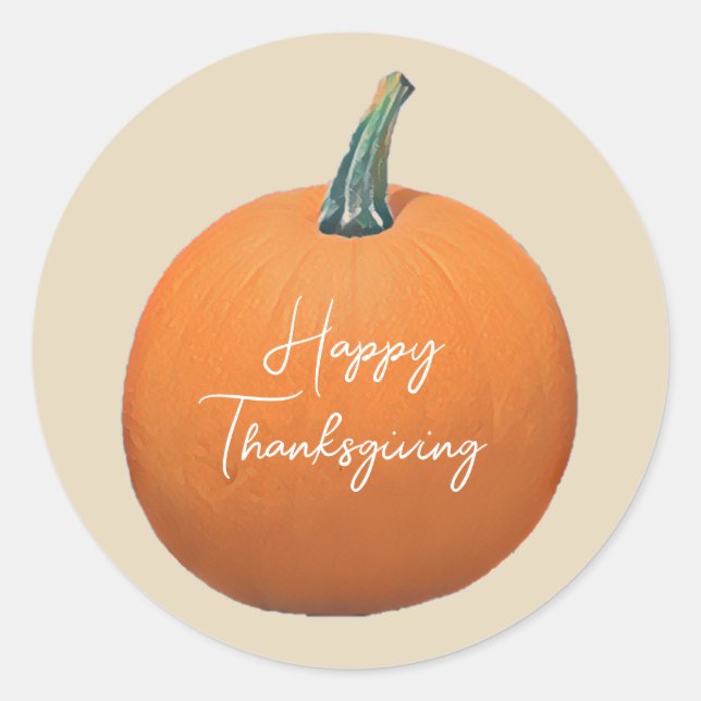 Happy thanksgiving Pumpkin Runt Klistermärke (Framsida)