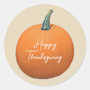 Happy thanksgiving Pumpkin Runt Klistermärke