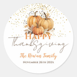 Happy thanksgiving Pumpkin Runt Klistermärke