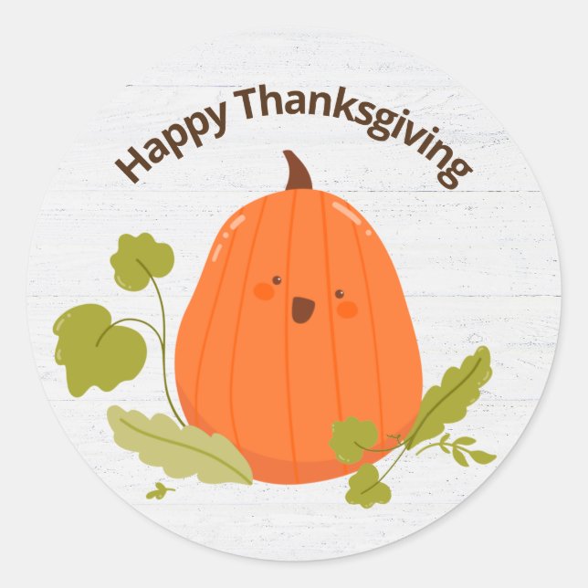 Happy thanksgiving Pumpkin Runt Klistermärke (Framsida)