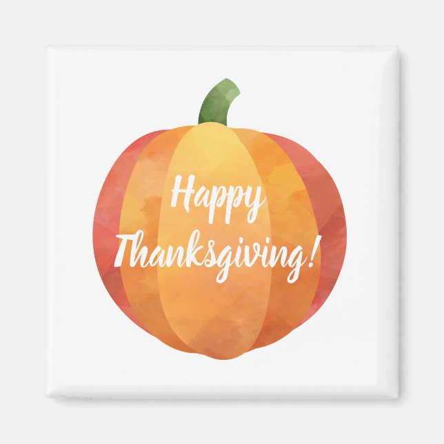 Happy thanksgiving Pumpkin Watercolor Magnet (Framsidan)