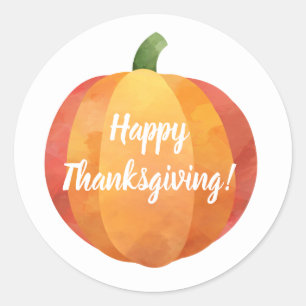 Happy thanksgiving Pumpkin Watercolor Runt Klistermärke