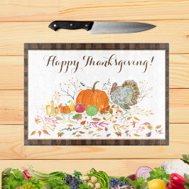 Happy Thanksgiving Pumpkin With Turkey