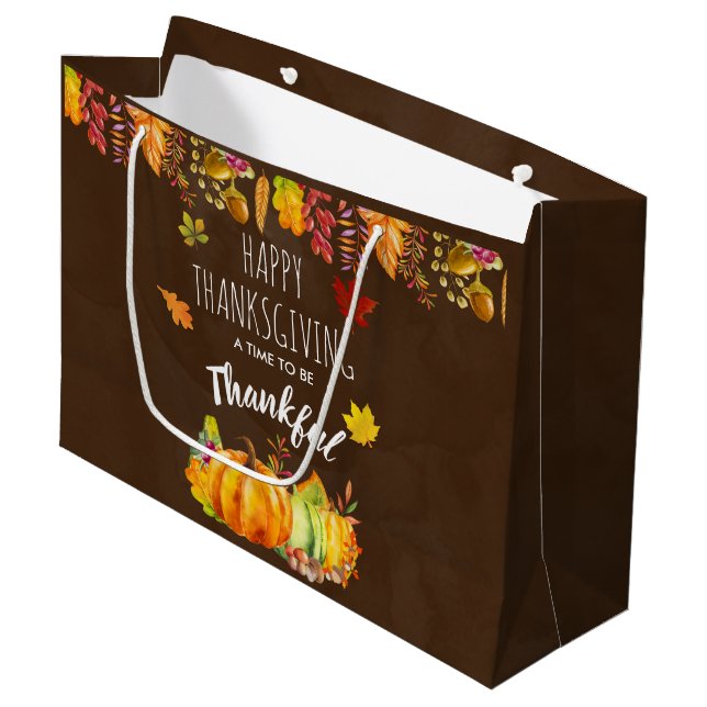 Happy thanksgiving Pumpkins and Autumn Foliage (Framsidan Vinklad)