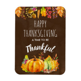 Happy thanksgiving Pumpkins and Autumn Foliage Magnet