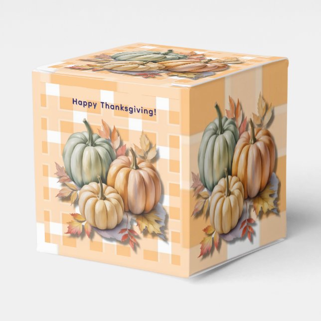 Happy Thanksgiving Pumpkins & Autumn Leaves Presentaskar (Framsidan Sidan)