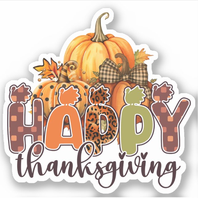 Happy thanksgiving Pumpkins Klistermärken (Framsida)