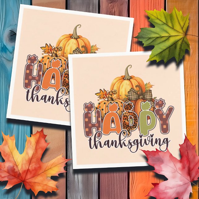 Happy thanksgiving Pumpkins Pappersservett (Skapare uppladdad)