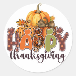 Happy thanksgiving Pumpkins Runt Klistermärke