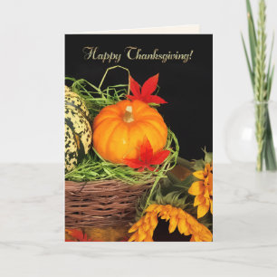 Happy thanksgiving. Pumpkins & Sunblommor Helgkort
