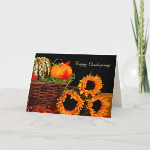 Happy thanksgiving. Pumpkins & Sunblommor Helgkort