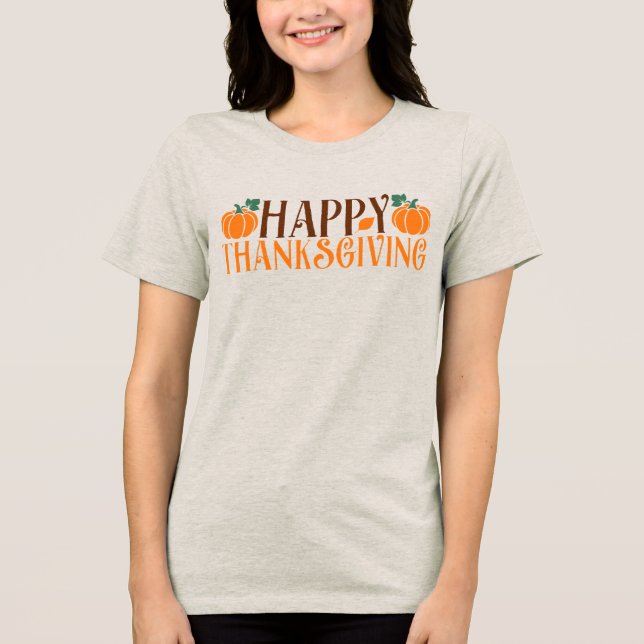 Happy thanksgiving Pumpkins Women's T-Shirt (Framsida)