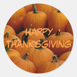 happy thanksgiving pumpor runt klistermärke