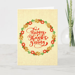 Happy thanksgiving Red Guld Wandan Hälsning Kort