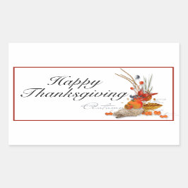 Happy thanksgiving rektangulärt klistermärke