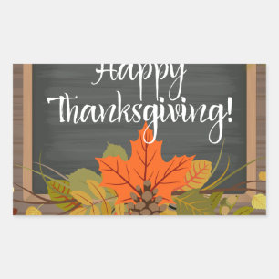 happy thanksgiving rektangulärt klistermärke