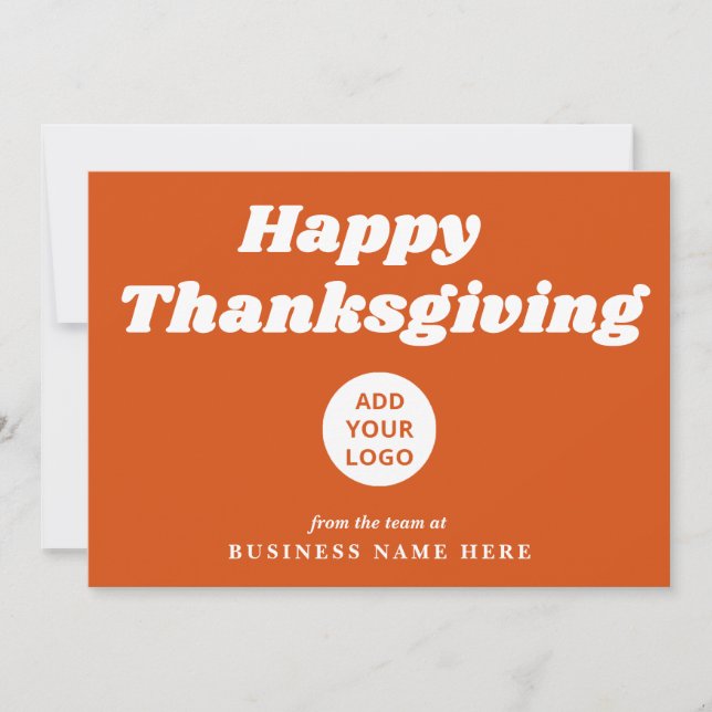 Happy thanksgiving Retro Groovy Orange Business Julkort (Framsida)