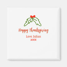 Happy thanksgiving röd grönt löv körsbär namn ye