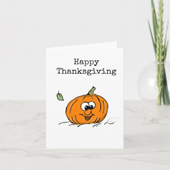 Happy thanksgiving, roligt pumpkort kort (Framsida)