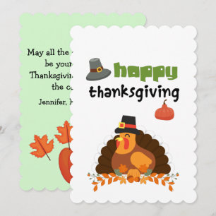 Happy thanksgiving-Roligt-Turkiet-kort Inbjudningar