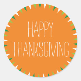 Happy thanksgiving Round Sticker Runt Klistermärke