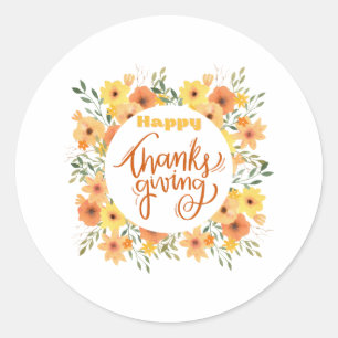Happy thanksgiving runt klistermärke
