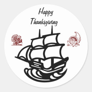 HAPPY THANKSGIVING RUNT KLISTERMÄRKE
