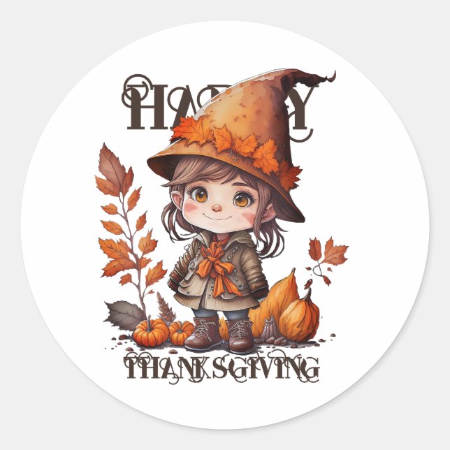 HAPPY THANKSGIVING! RUNT KLISTERMÄRKE (Framsida)