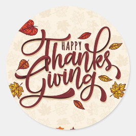 Happy thanksgiving runt klistermärke