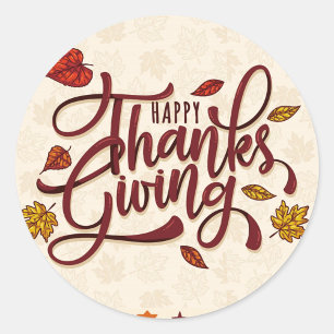 Happy thanksgiving runt klistermärke