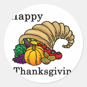 Happy thanksgiving runt klistermärke