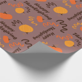 Happy Thanksgiving Rustic Autumn Pumpkins Seamless Presentpapper