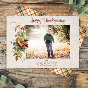 Happy thanksgiving Rustic Höst löv Photo Julkort