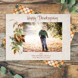 Happy thanksgiving Rustic Höst löv Photo Julkort
