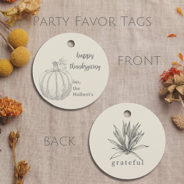 Happy thanksgiving Rustic Pumpkin Thanksgiving Gåvor Etiketter (Happy Thanksgiving Rustic Pumpkin Thanksgiving Favor Tags)