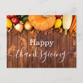 happy thanksgiving, rustik wood helgdag simple vykort