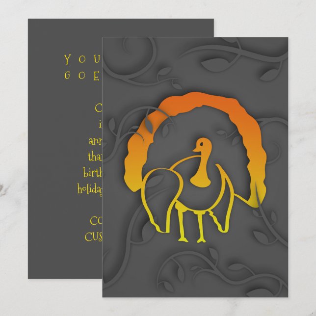 Happy thanksgiving Shadow Turkiet Inbjudningar (Fram/baksida)